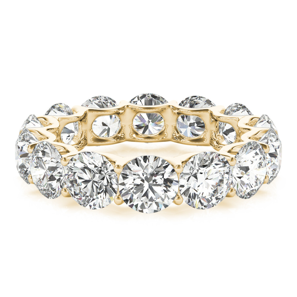 7 Ct Diamond Band Round Lab Grown Yellow Gold Sparkling Ladies Jewelry