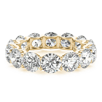 7 Ct Diamond Band Round Lab Grown Yellow Gold Sparkling Ladies Jewelry
