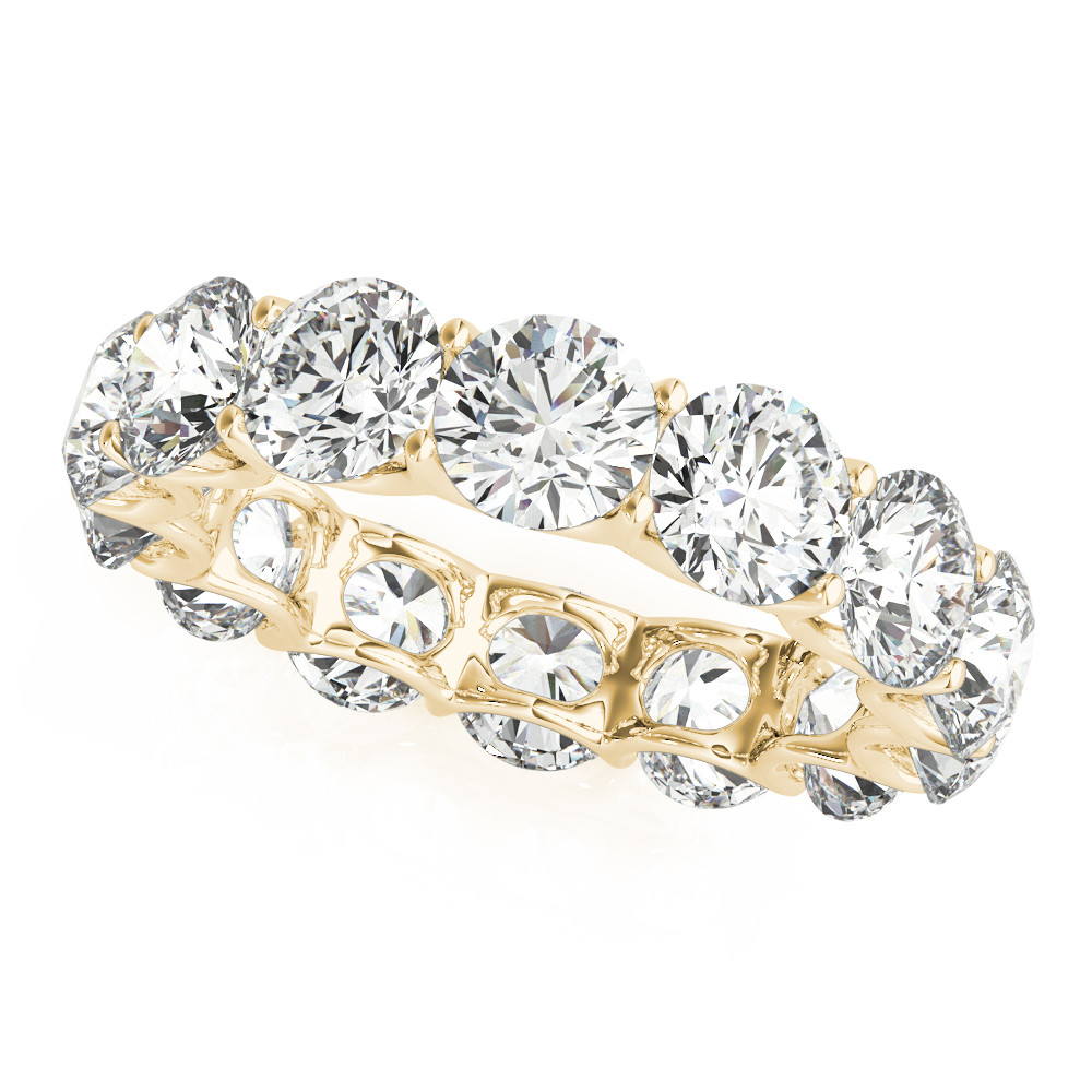 7 Ct Diamond Band Round Lab Grown Yellow Gold Sparkling Ladies Jewelry