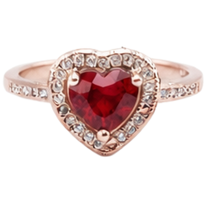 8.5 Carats Red AAA Ruby IGI CERTIFIED With Diamond Ring Rose Gold 14K