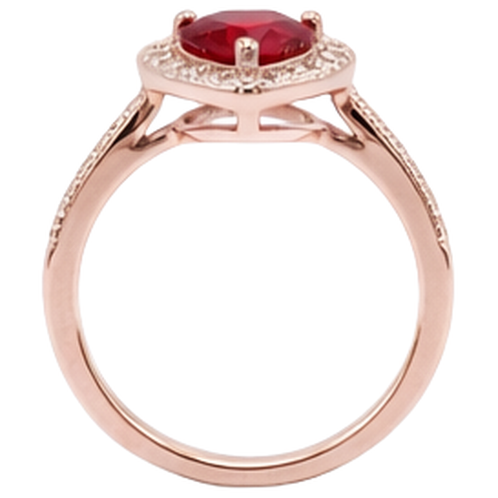 8.5 Carats Red AAA Ruby IGI CERTIFIED With Diamond Ring Rose Gold 14K