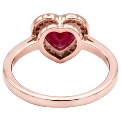 8.5 Carats Red AAA Ruby IGI CERTIFIED With Diamond Ring Rose Gold 14K
