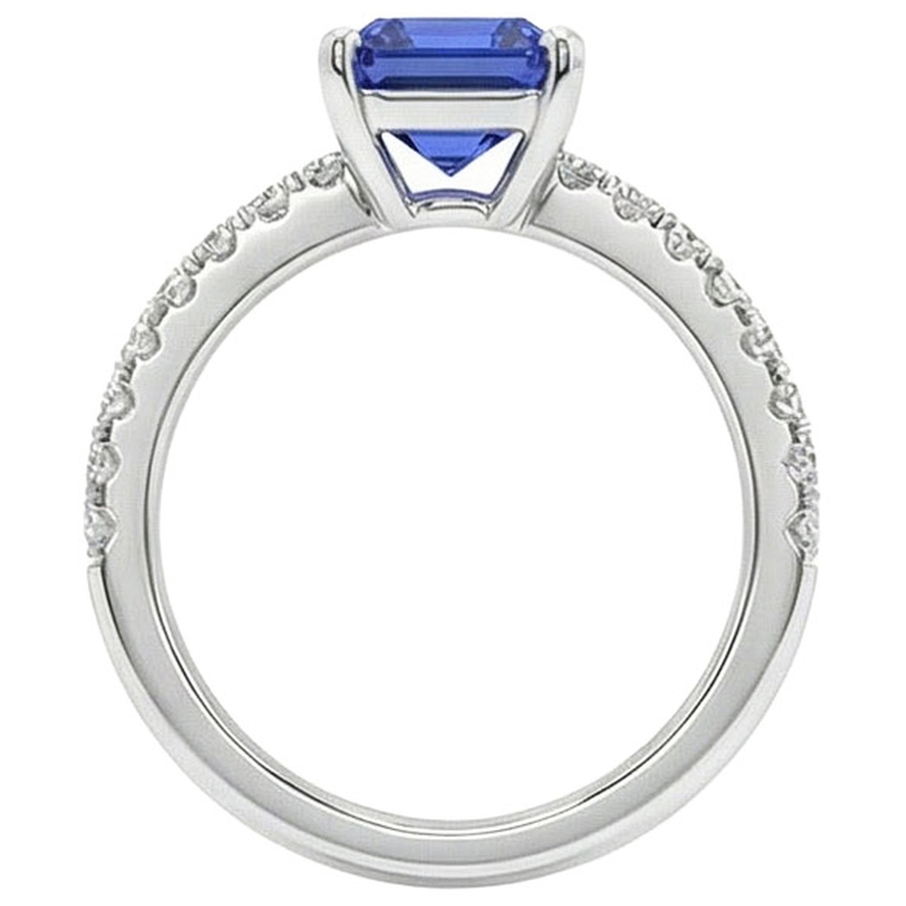 8 Carat Blue Sapphire Ring With Natural Earth Mined Diamonds