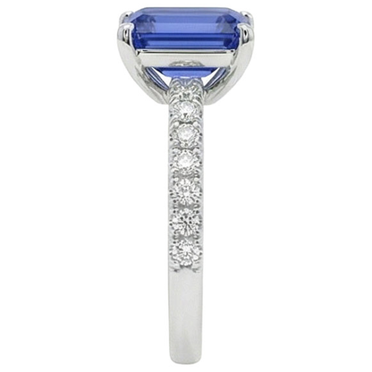 8 Carat Blue Sapphire Ring With Natural Earth Mined Diamonds