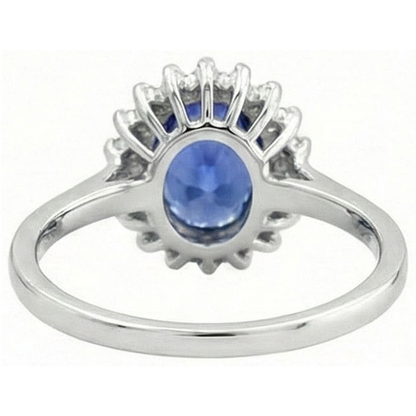 natural round sapphire 8ct ring profile view