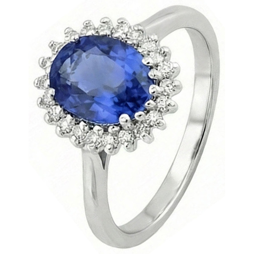 natural round sapphire 8ct ring front view