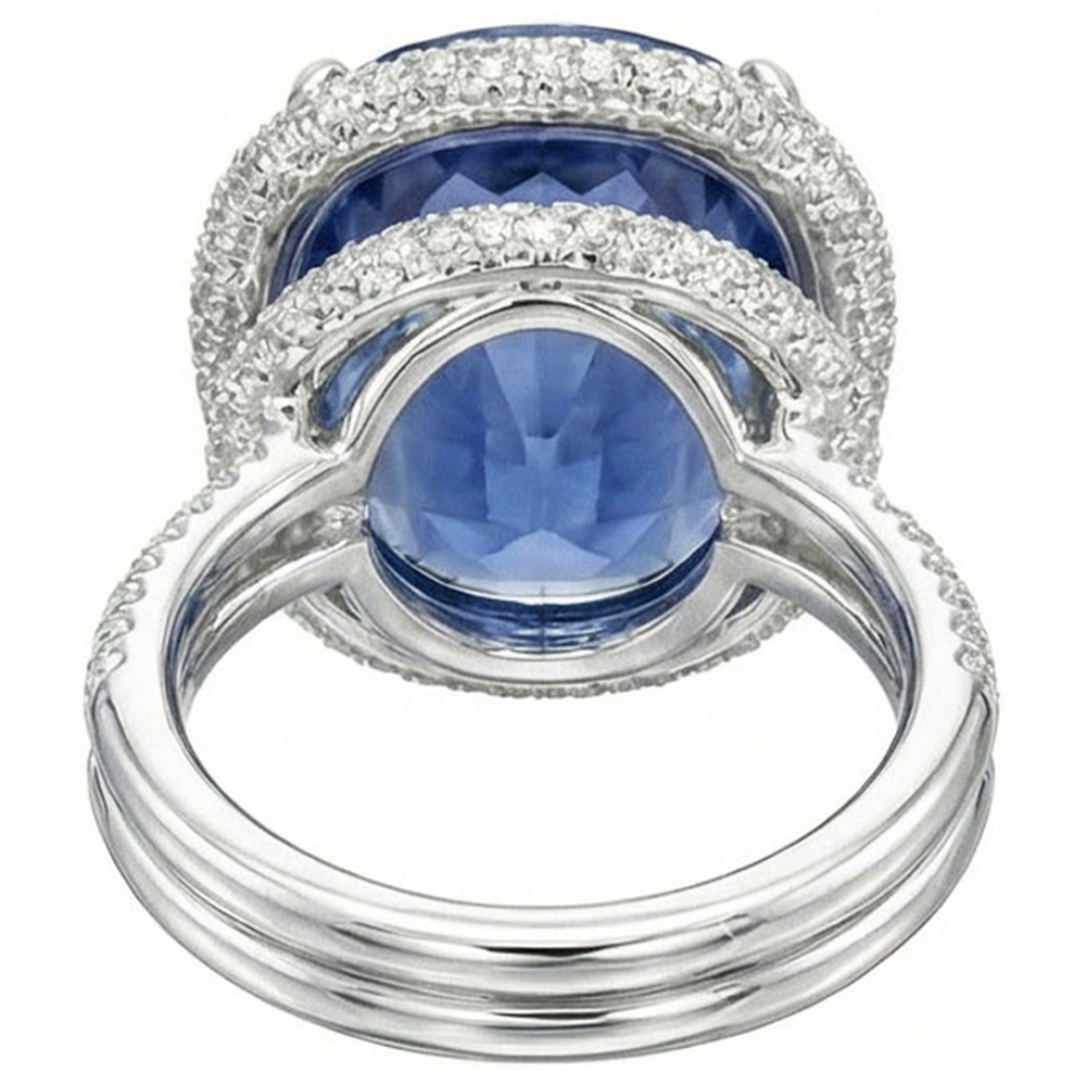 8 Ct Oval Sapphire IGI CERTIFIED Diamond Ring