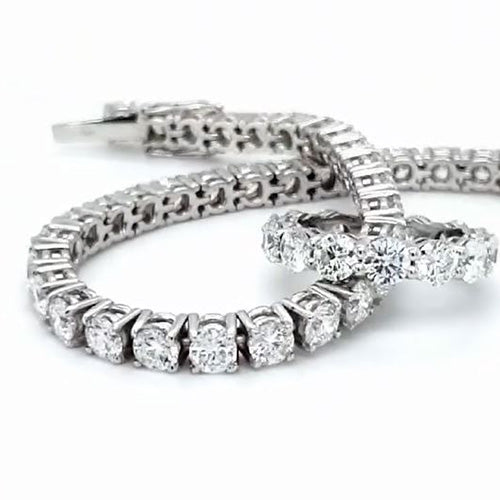 8.10 Carats Round Tennis Bracelet White Gold 10K Lab Grown Diamond Cut Mounting