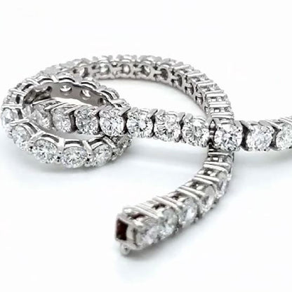 8.10 Carats Round Tennis Bracelet White Gold 10K Lab Grown Diamond Cut Mounting