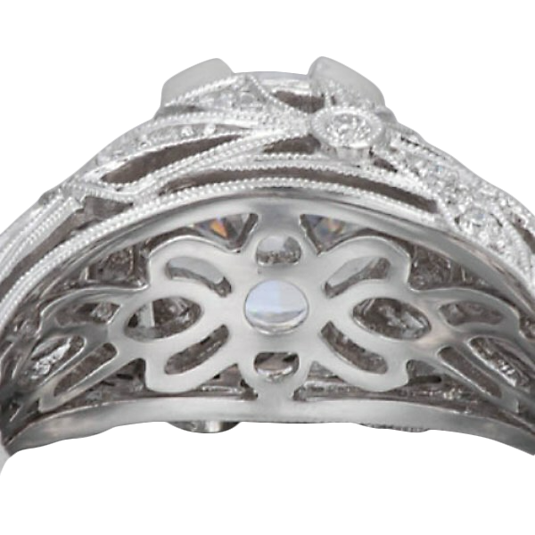 8.3 Carats Lab Grown Diamond Antique Style Anniversary Ring 14K White Gold