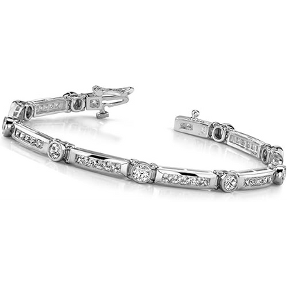 8.50 Ct Sparkling Lab Grown Diamonds Tennis Bracelet White Gold 14K