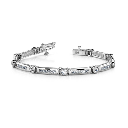 8.50 Ct Sparkling Lab Grown Diamonds Tennis Bracelet White Gold 14K