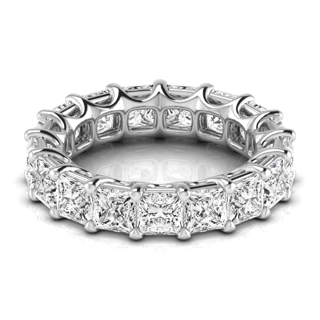 8.5 Ct Princess Diamond Wedding Eternity Band Elegant Lab Grown Ring
