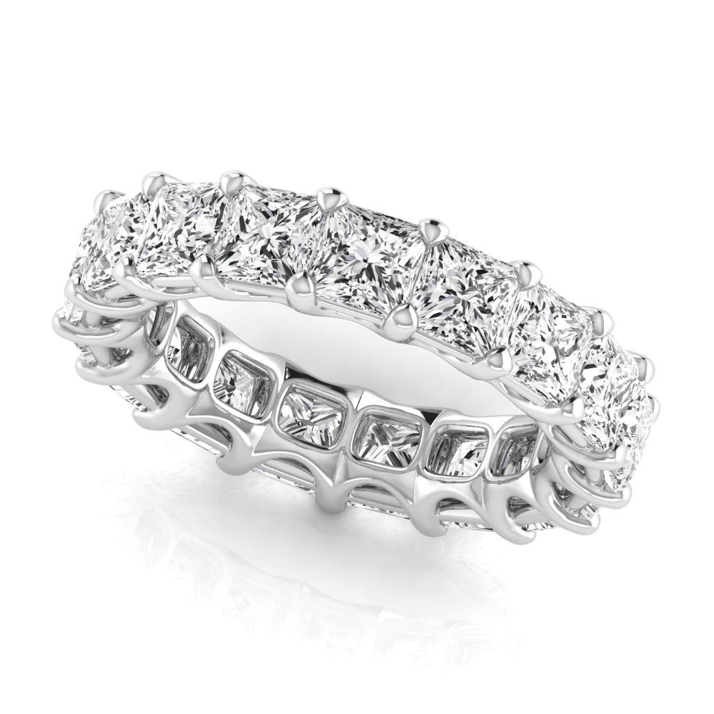 8.5 Ct Princess Diamond Wedding Eternity Band Elegant Lab Grown Ring