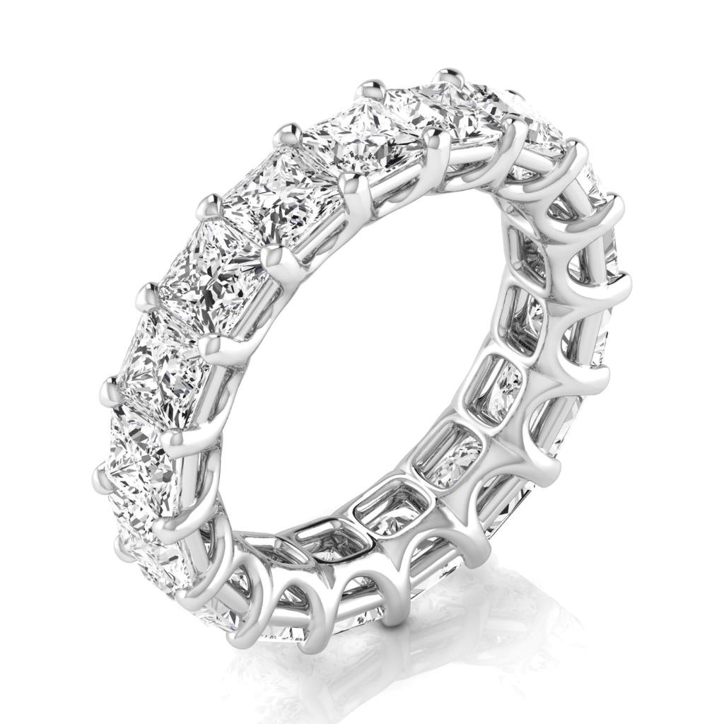 8.5 Ct Princess Diamond Wedding Eternity Band Elegant Lab Grown Ring