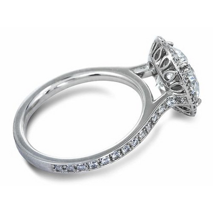 8.8 Carats Round Halo Lab Grown Diamond Ring White Gold