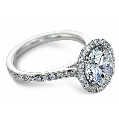 8.8 Carats Round Halo Lab Grown Diamond Ring White Gold