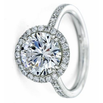 8.8 Carats Round Halo Lab Grown Diamond Ring White Gold