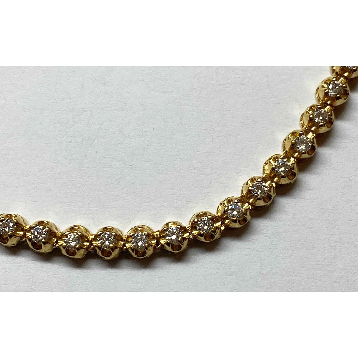 8.8 Ct Diamond Mens Necklace 22 Inches Strand Yellow Gold 4.5 mm Wide
