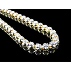 8.8 Ct Natural Diamond Diamond Mens Tennis Necklace 22 Inches Strand Yellow Gold 4.5 mm Wide
