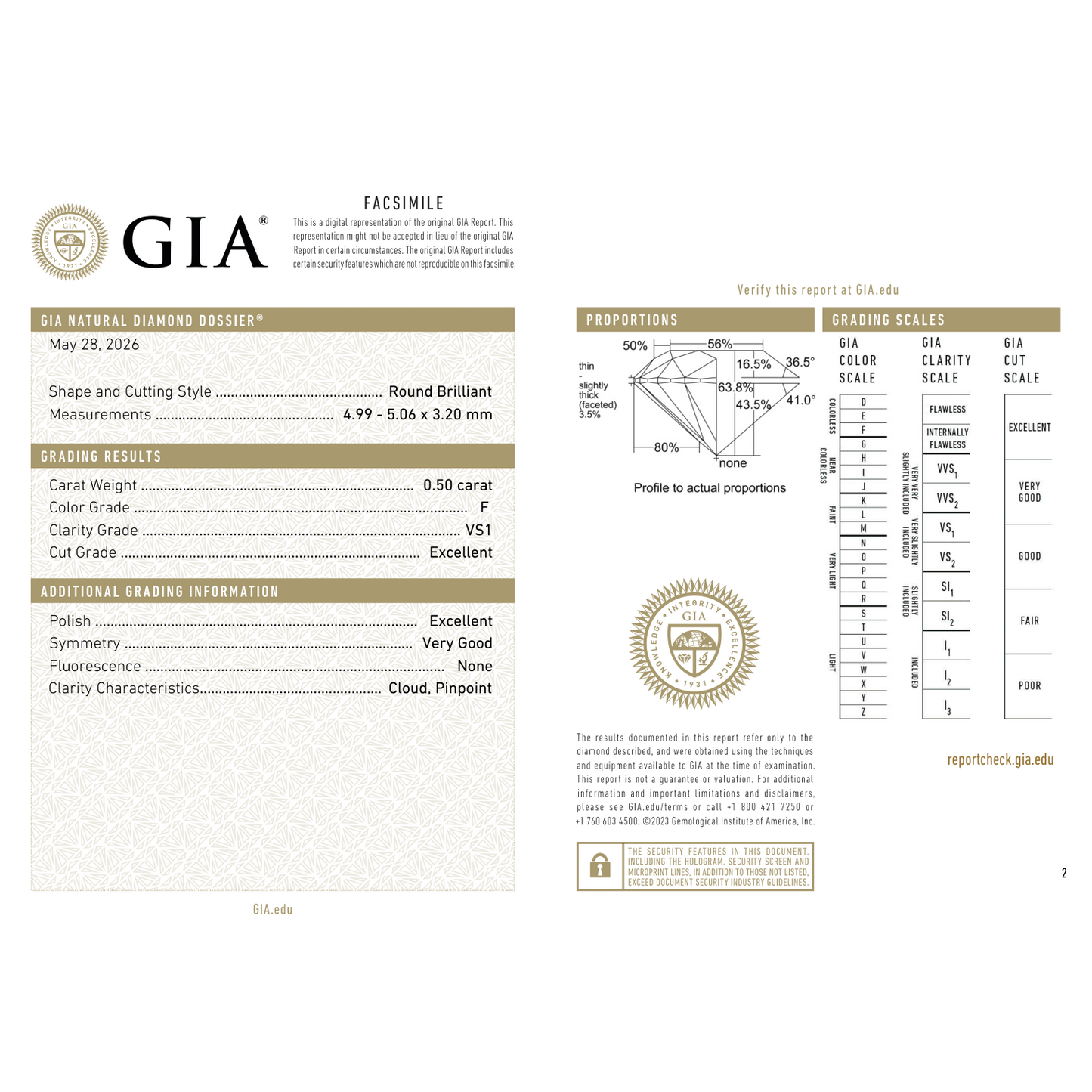 GIA Certificate - Diamond 2