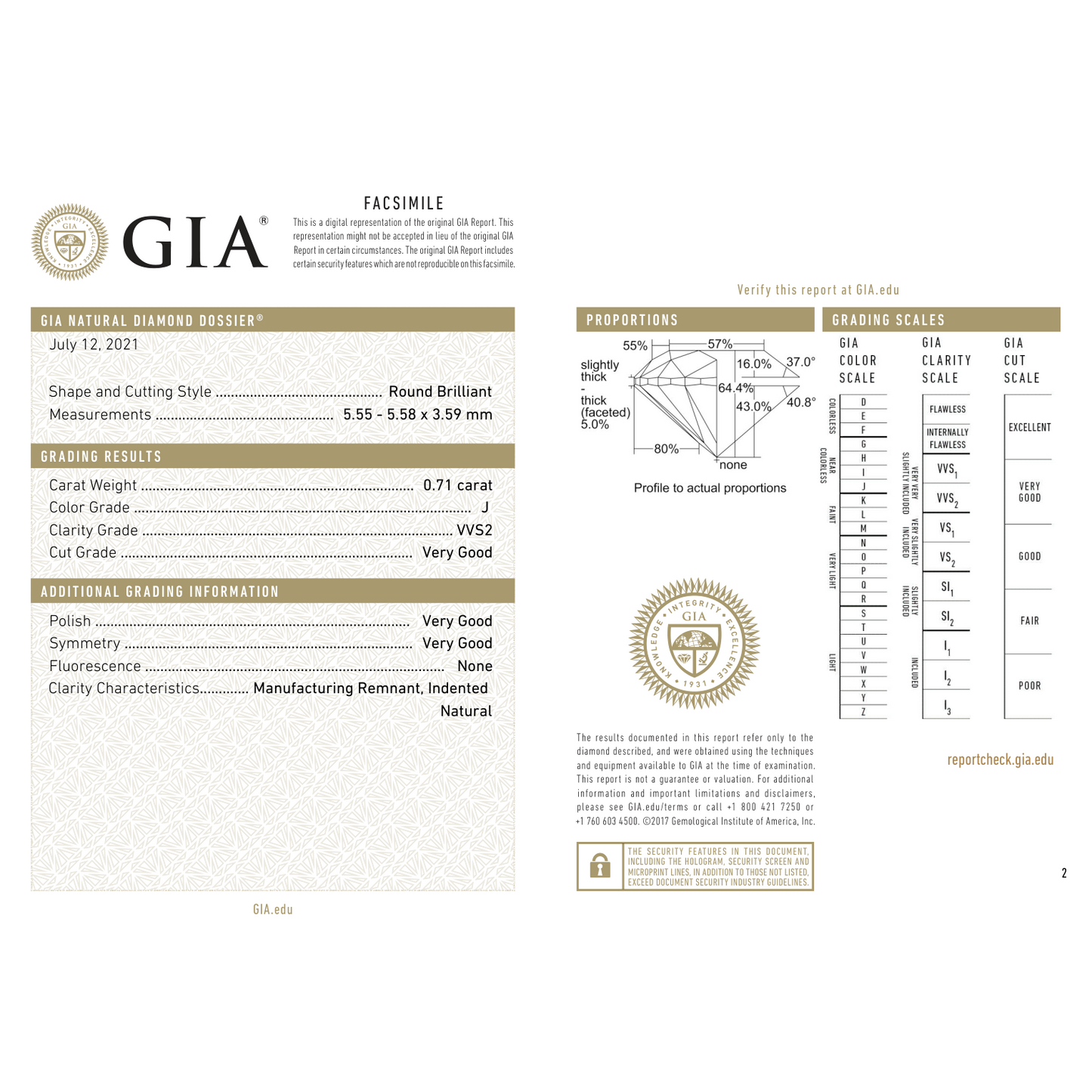 GIA Certificate