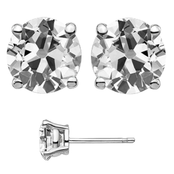 8 Ct Big Round Diamond Earrings