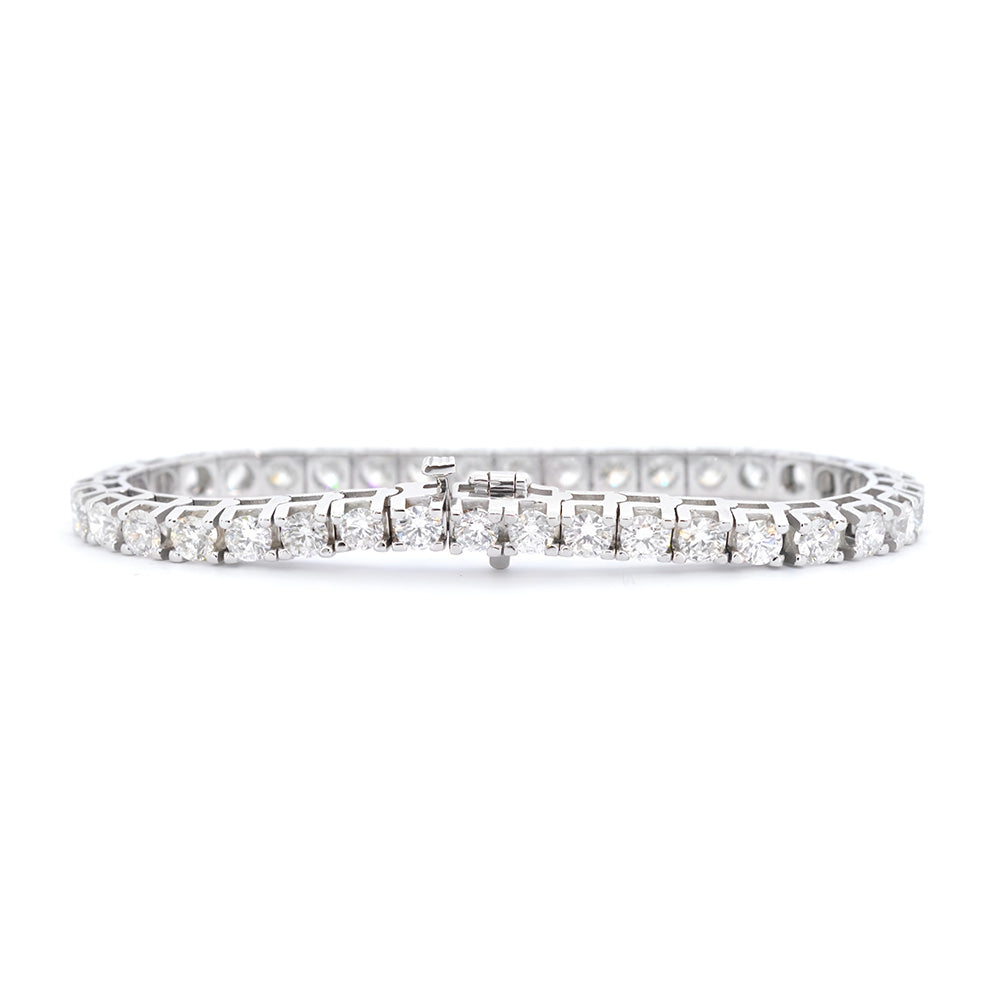 8 Carat Round Lab Grown Diamond Bracelet Solid White Gold Jewelry 10K