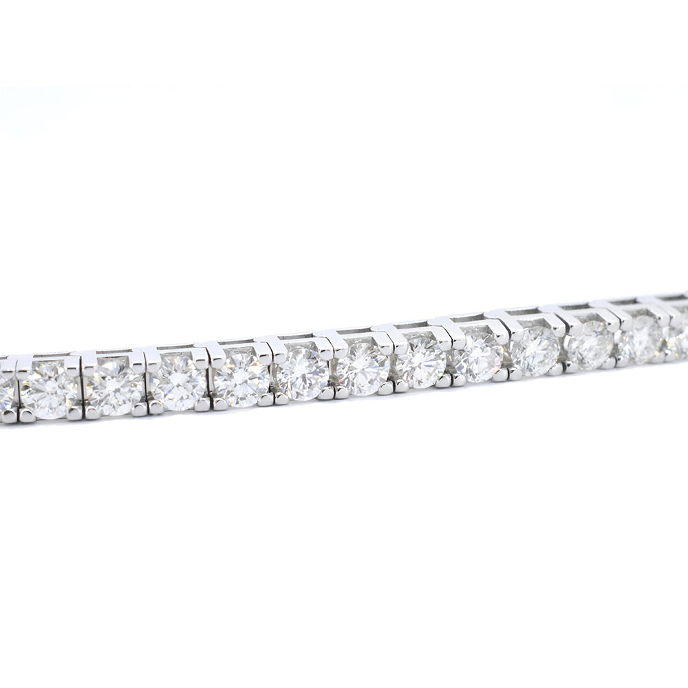 8 Carat Round Lab Grown Diamond Bracelet Solid White Gold Jewelry 10K
