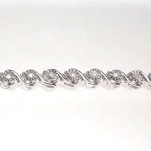 8 Carats Round Lab Grown Diamond Tennis Bracelet White Gold 10K