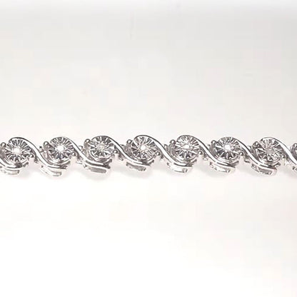 8 Carats Round Lab Grown Diamond Tennis Bracelet White Gold 10K