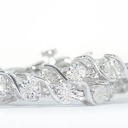 8 Carats Round Lab Grown Diamond Tennis Bracelet White Gold 10K