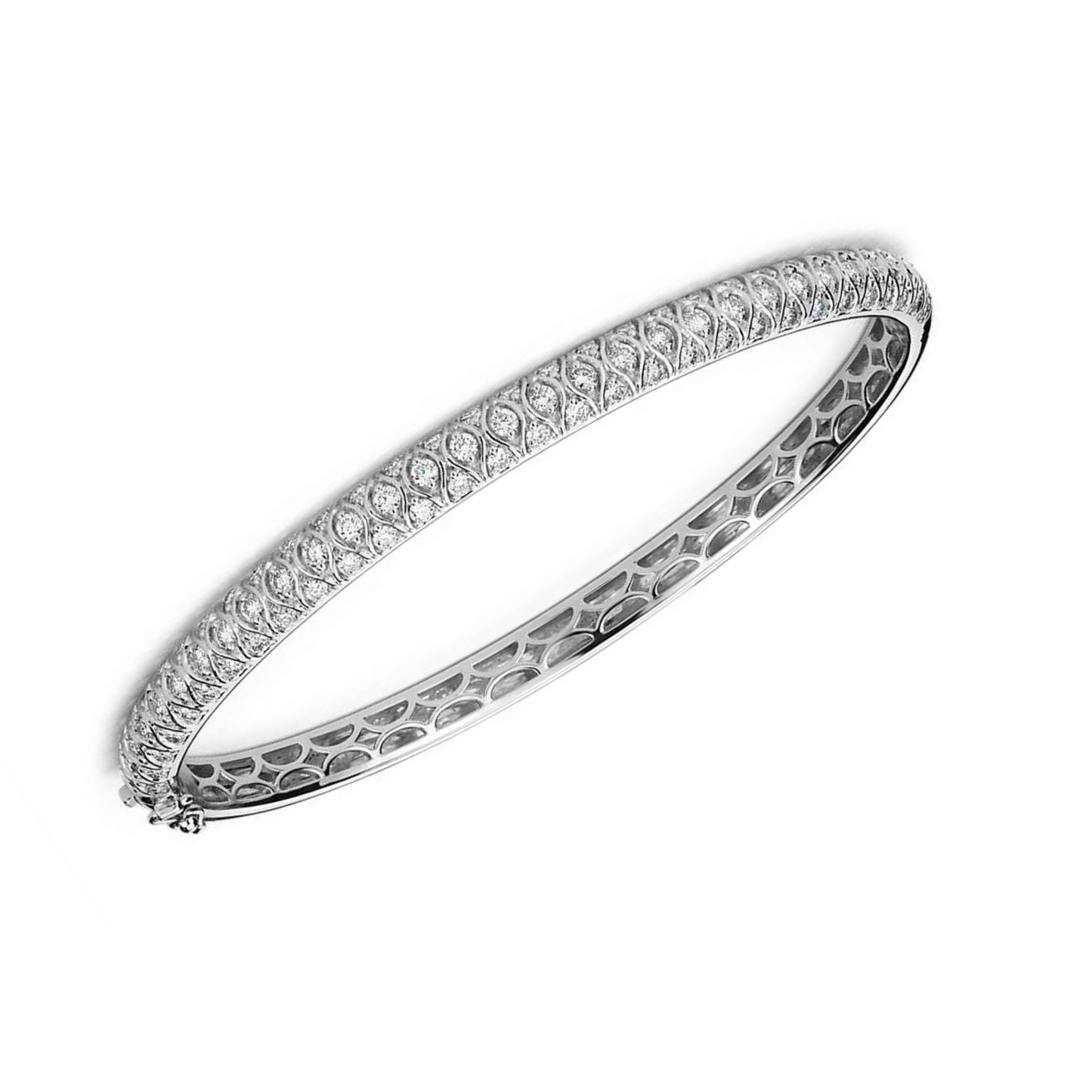 8 Carats Round Natural Earth Mined Diamonds Lady Bracelet Solid White Gold 14K