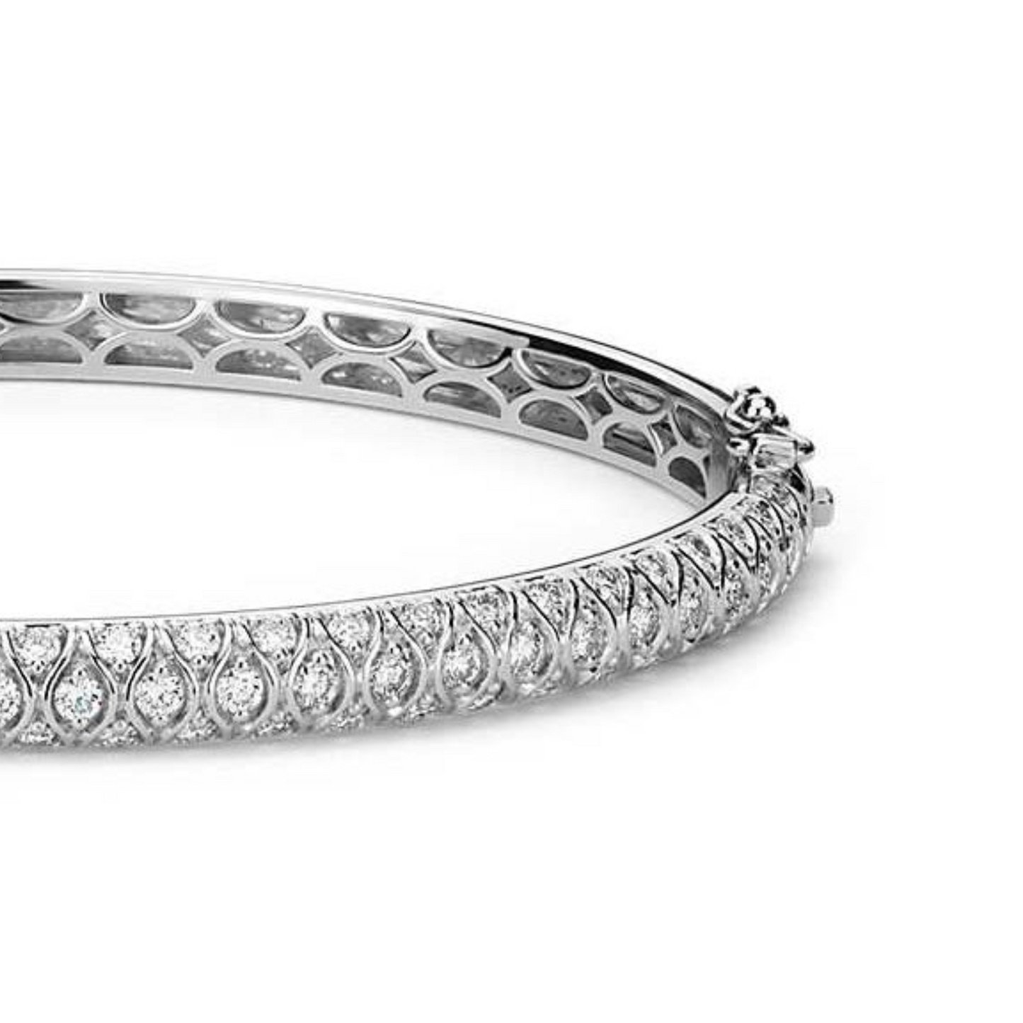 8 Carats Round Natural Earth Mined Diamonds Lady Bracelet Solid White Gold 14K