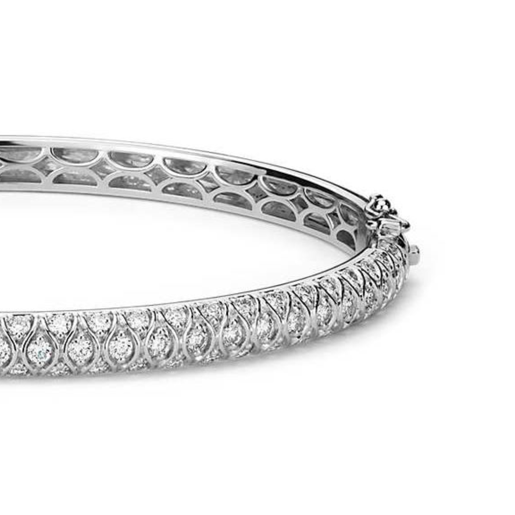 8 Carats Round Natural Earth Mined Diamonds Lady Bracelet Solid White Gold 14K