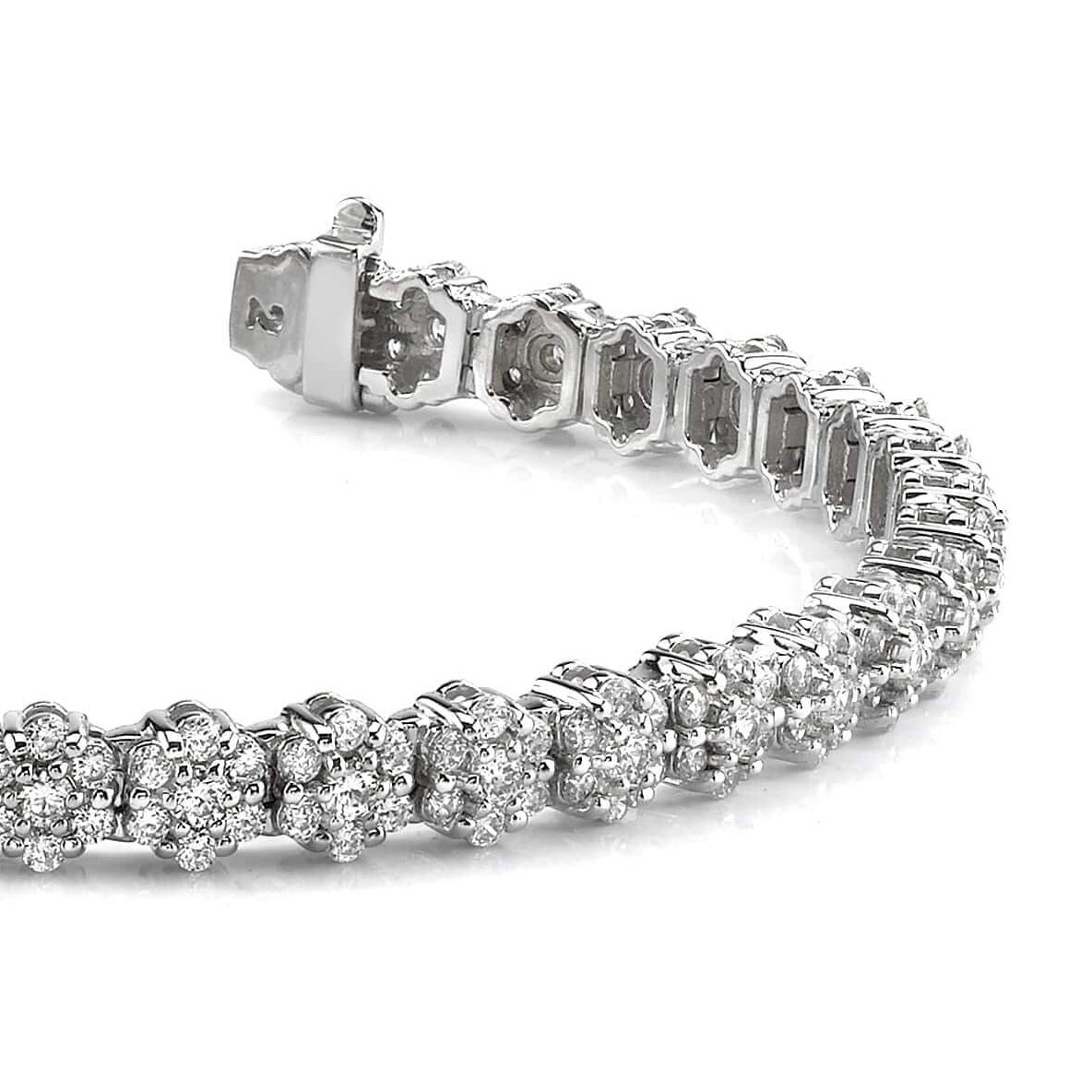 8 Carats Sparkling Round Cut Lab Grown Diamonds Pentagon Bracelet Gold White