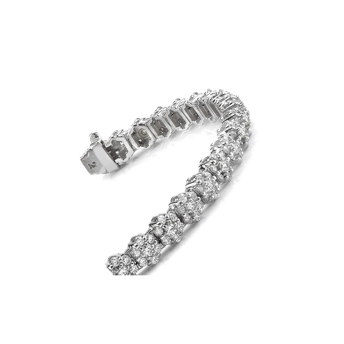 8 Carats Sparkling Round Cut Lab Grown Diamonds Pentagon Bracelet Gold White