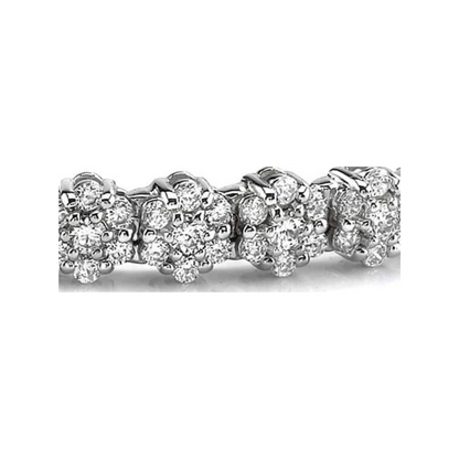 8 Carats Sparkling Round Cut Lab Grown Diamonds Pentagon Bracelet Gold White