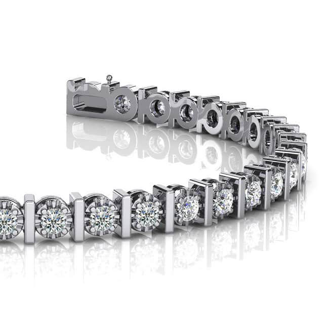 8 Ct Round Cut Prong Illusion Set Lab Grown Diamonds Tennis Bracelet