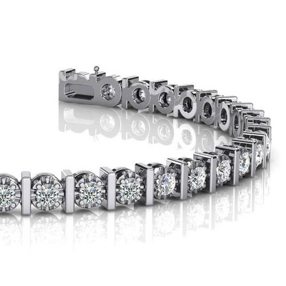 8 Ct Round Cut Prong Illusion Set Lab Grown Diamonds Tennis Bracelet
