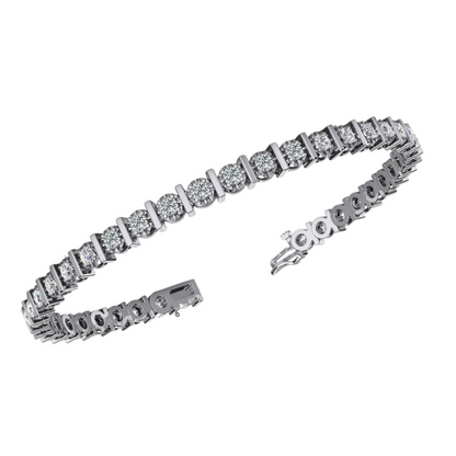 8 Ct Round Cut Prong Illusion Set Lab Grown Diamonds Tennis Bracelet