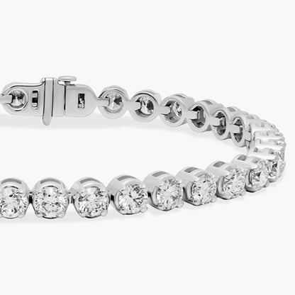 8 Ct Round Lab Grown Diamond Women White Gold Tennis Bracelet