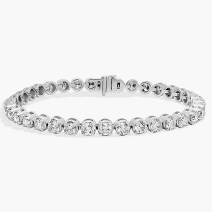 8 Ct Round Lab Grown Diamond Women White Gold Tennis Bracelet