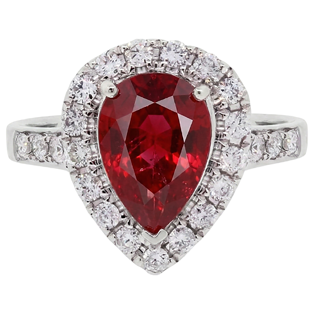 lab grown round ruby 9.50ct ring side angle