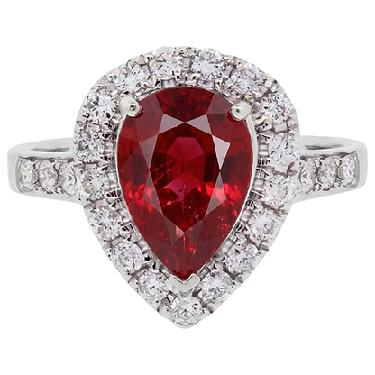 lab grown round ruby 9.50ct ring side angle