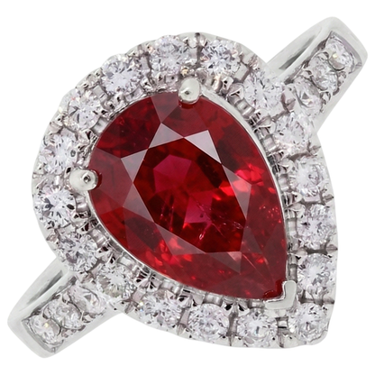 lab grown round ruby 9.50ct ring top view