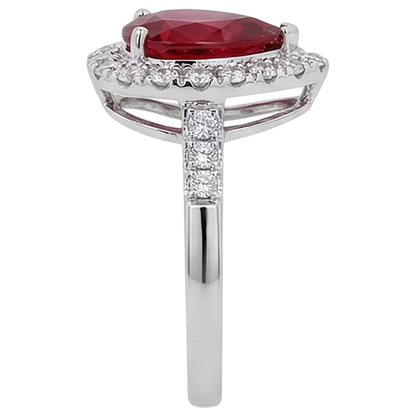 lab grown round ruby 9.50ct ring profile view