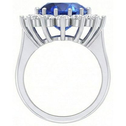 9 Carat Sapphire And IGI CERTIFIED Diamond Engagement Ring
