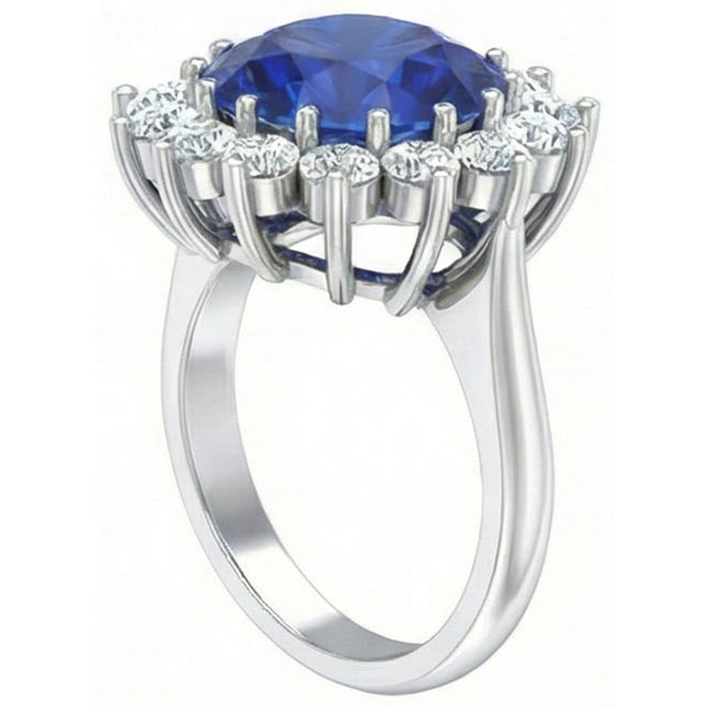 9 Carat Sapphire And IGI CERTIFIED Diamond Engagement Ring