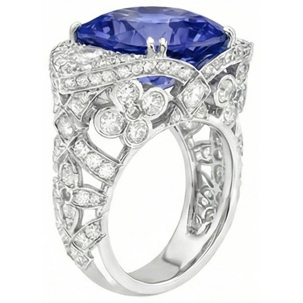 9 Carat Sapphire IGI CERTIFIED Diamond Ring